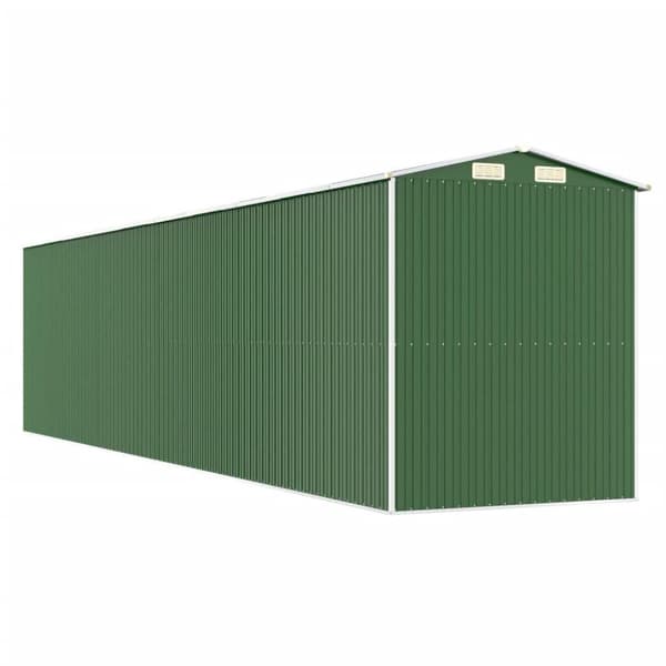 vidaXL Trädgårdsskjul grön 192x855x223 cm galvaniserat stål