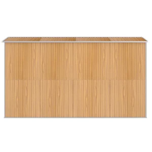 vidaXL Trädgårdsskjul ljusbrun 192x357x223 cm galvaniserat stål