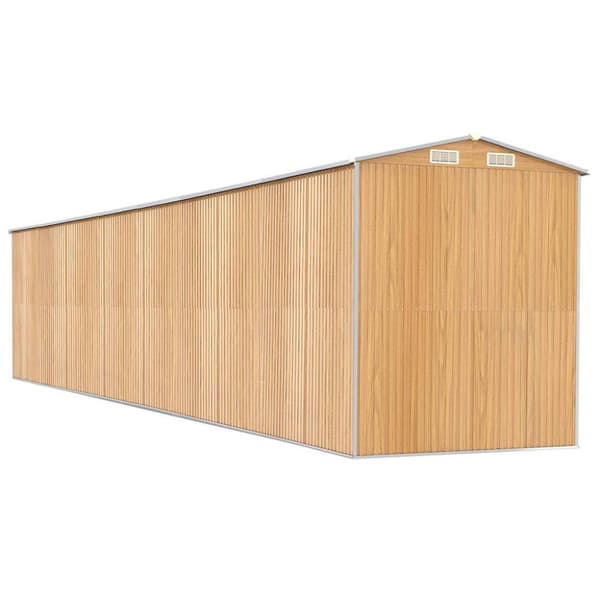 vidaXL Trädgårdsskjul ljusbrun 192x1021x223 cm galvaniserat stål