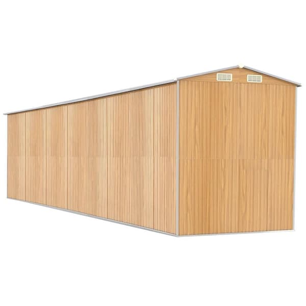 vidaXL Trädgårdsskjul ljusbrun 192x855x223 cm galvaniserat stål