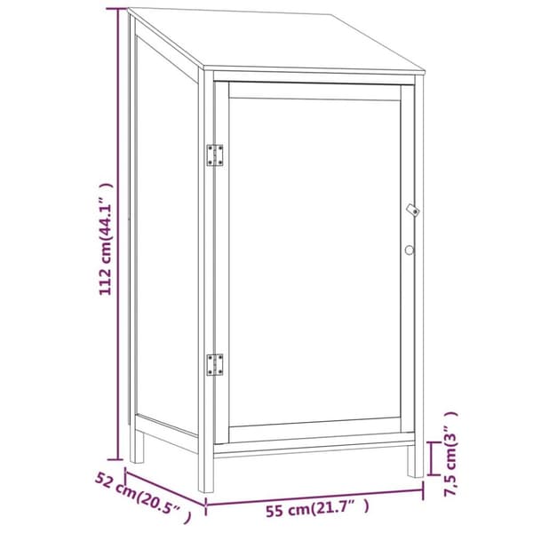 vidaXL haveskur 55x52x112 cm massivt grantræ antracitgrå