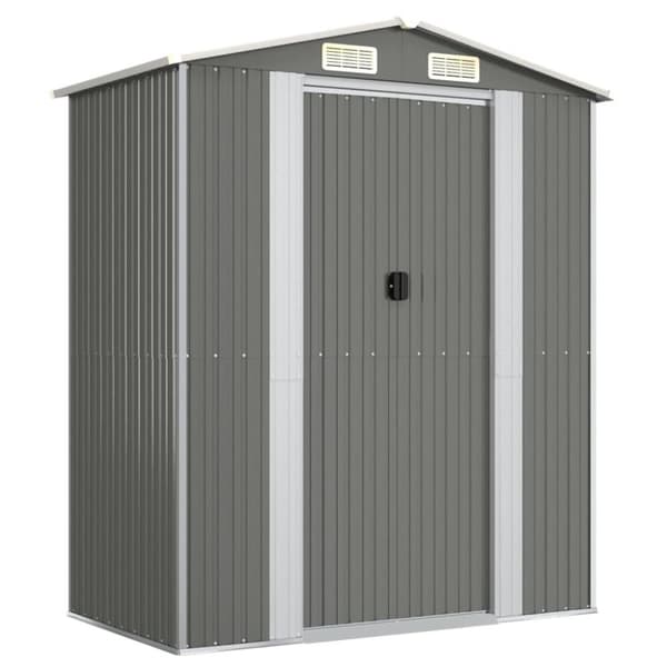 vidaXL haveskur 192x108x223 cm galvaniseret stål lysegrå