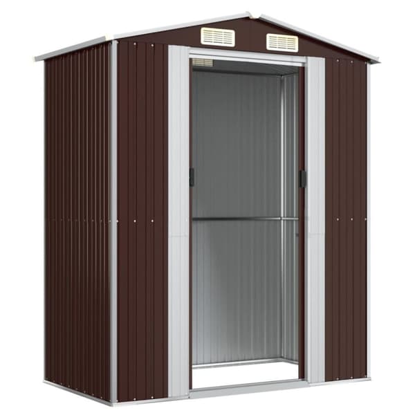 vidaXL haveskur 192x108x223 cm galvaniseret stål mørkebrun