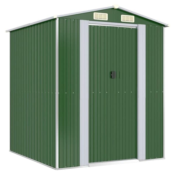 vidaXL haveskur 192x191x223 cm galvaniseret stål grøn