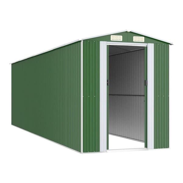 vidaXL haveskur 192x689x223 cm galvaniseret stål grøn