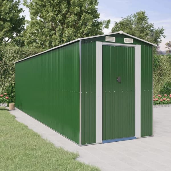 vidaXL haveskur 192x689x223 cm galvaniseret stål grøn