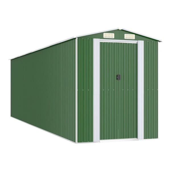vidaXL haveskur 192x689x223 cm galvaniseret stål grøn