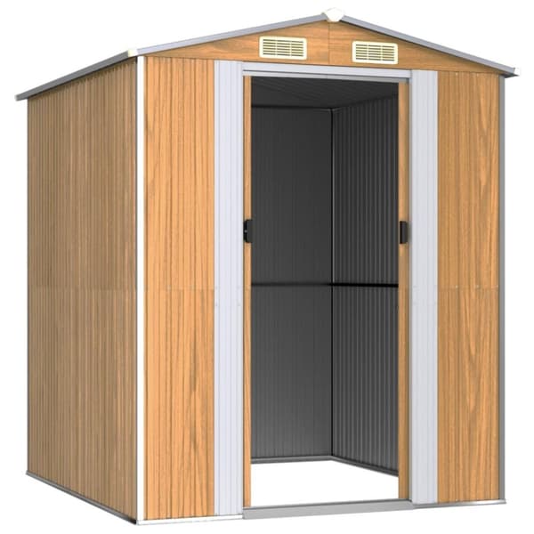 vidaXL haveskur 192x191x223 cm galvaniseret stål lysebrun