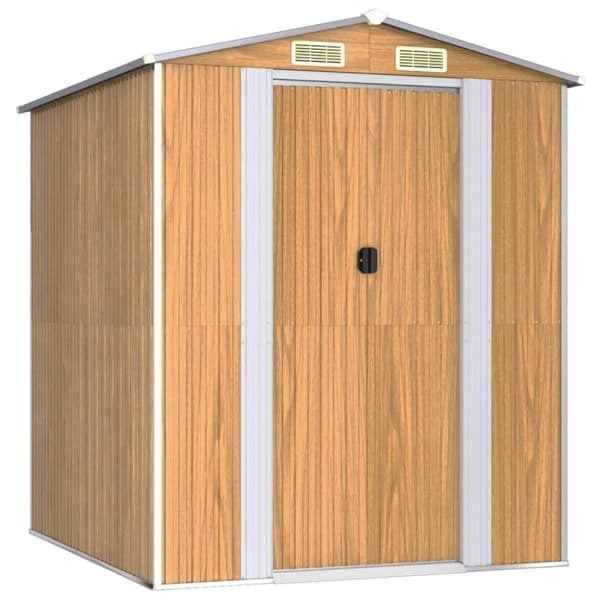 vidaXL haveskur 192x191x223 cm galvaniseret stål lysebrun