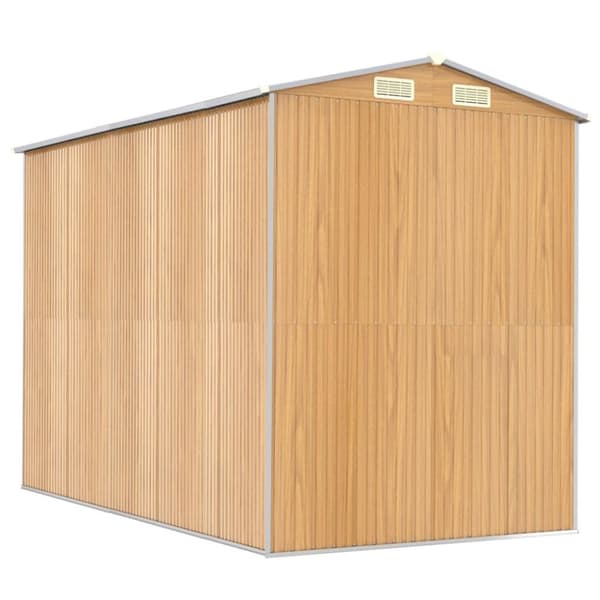 vidaXL haveskur 192x274x223 cm galvaniseret stål lysebrun
