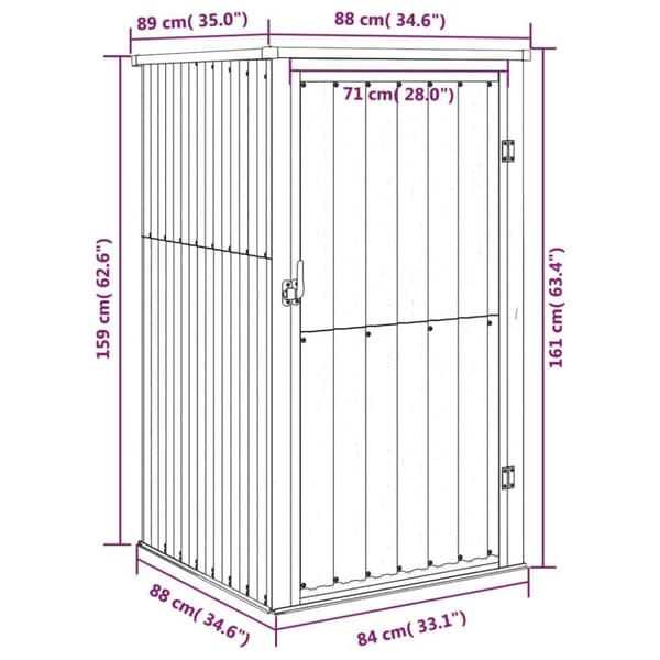 vidaXL redskabsskur til haven 88x89x161 cm galvaniseret stål grøn