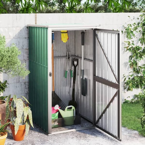vidaXL redskabsskur til haven 88x89x161 cm galvaniseret stål grøn