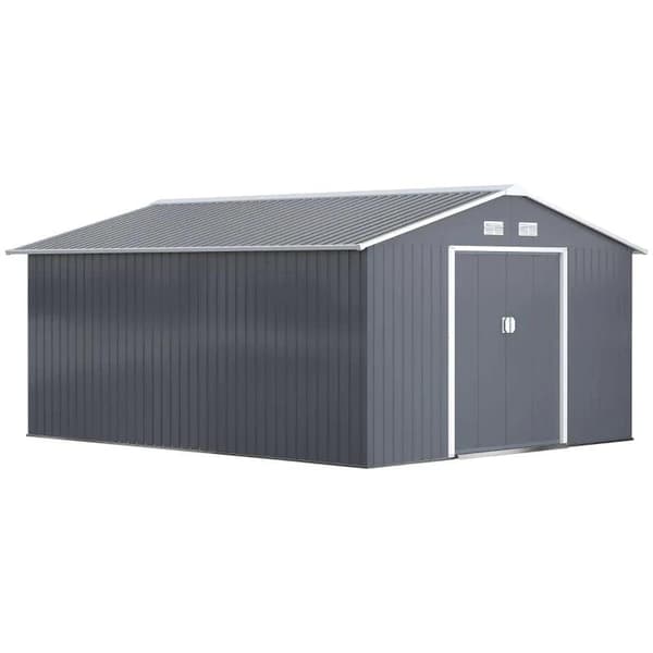 Rootz Haveskur - Opbevaringshaveskur - Skur - Grå - 12,5 X 11,1 fod