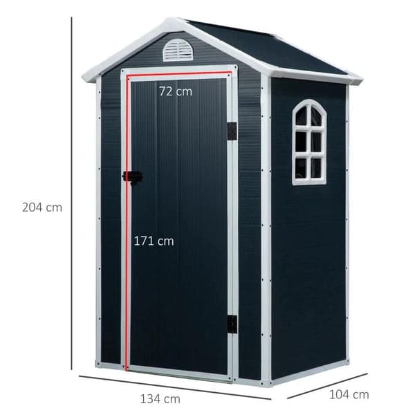 Rootz Redskabsskur - Haveskur - Redskabsskur - Ventilationsvindue - Penttag - Metal - Grå - 134 x 104 x 204 cm