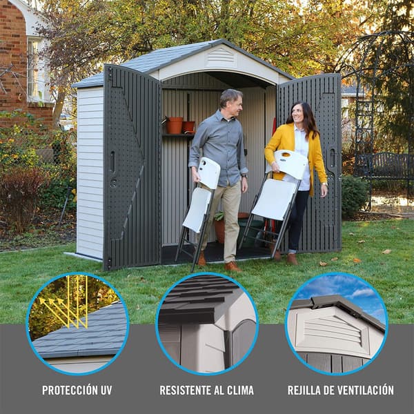 Lifetime Harpiks Opbevaringsskur 92300 3 M² Beige 214 X 142 X 227 cm
