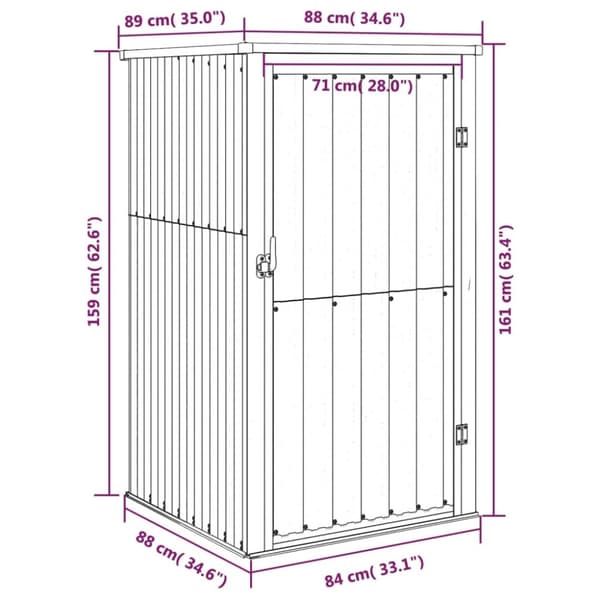 redskabsskur til haven 88x89x161 cm galvaniseret stål antracit