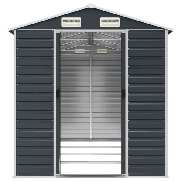 haveskur 191x385x198 cm galvaniseret stål antracitgrå