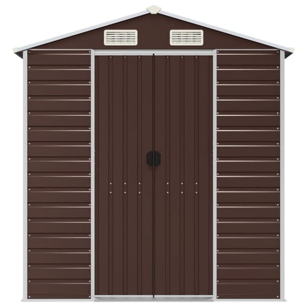 Trädgårdsskjul brun 191x215x198 cm galvaniserat stål
