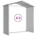 Miniatyrbillede 9 af 10: haveskur 191x810x198 cm galvaniseret stål lysegrå
