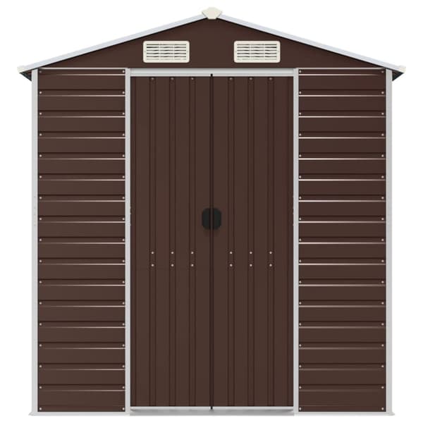Trädgårdsskjul brun 191x300x198 cm galvaniserat stål