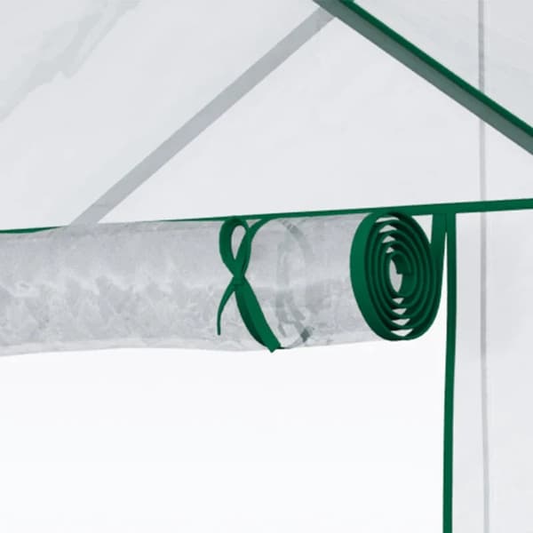 Rootz Film Drivhus - Walk-in Haveskur - Tomat Drivhus - Kold Ramme Med 6 hylder - Stål - PVC Plast - Gennemsigtig - 142 x 73 x 195 cm