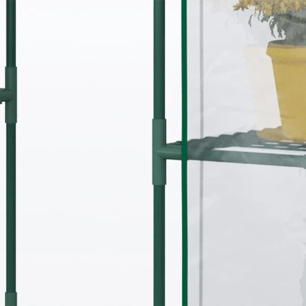 Rootz Film Drivhus - Walk-in Haveskur - Tomat Drivhus - Kold Ramme Med 6 hylder - Stål - PVC Plast - Gennemsigtig - 142 x 73 x 195 cm
