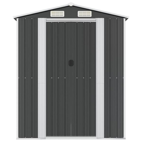 vidaXL haveskur 192x855x223 cm galvaniseret stål antracitgrå -  Skure & Redskabsskure