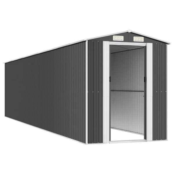 vidaXL haveskur 192x855x223 cm galvaniseret stål antracitgrå -  Skure & Redskabsskure