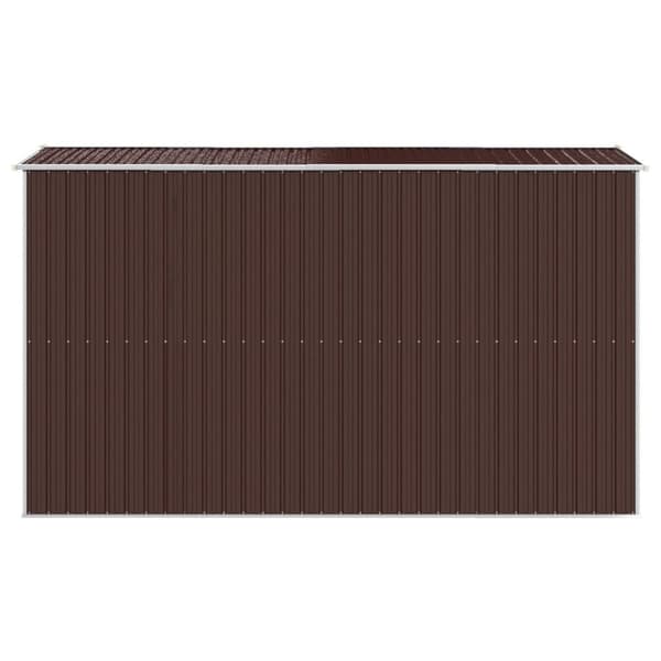 vidaXL haveskur 192x357x223 cm galvaniseret stål mørkebrun -  Skure & Redskabsskure