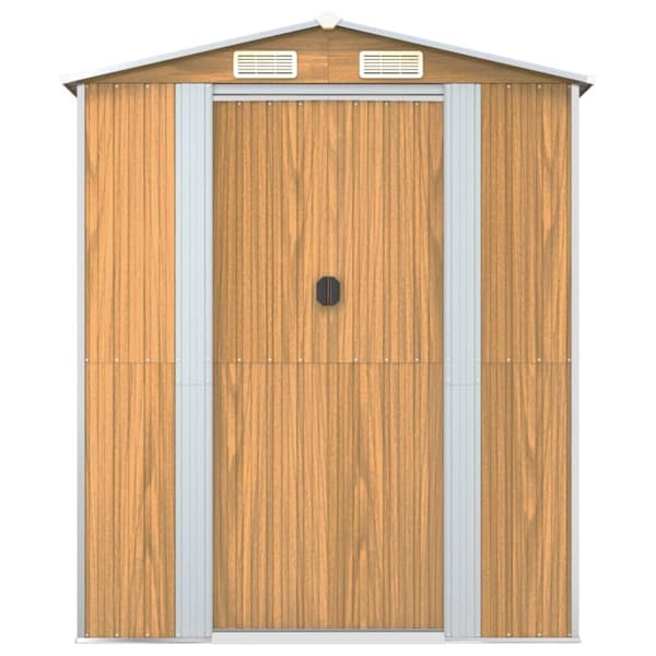 vidaXL haveskur 192x606x223 cm galvaniseret stål lysebrun -  Skure & Redskabsskure