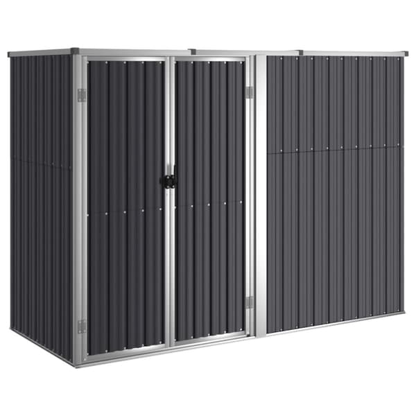 vidaXL redskabsskur til haven 225x89x161 cm galvaniseret stål antracit -  Skure & Redskabsskure