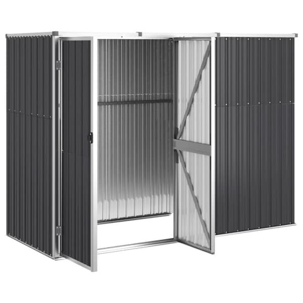 vidaXL redskabsskur til haven 225x89x161 cm galvaniseret stål antracit -  Skure & Redskabsskure