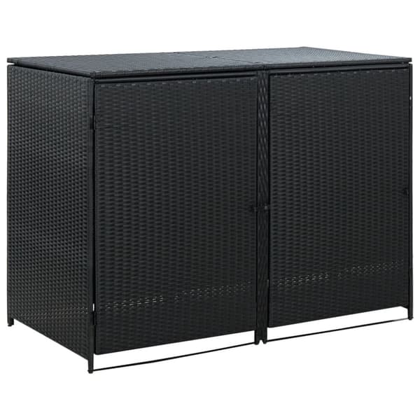 vidaXL Tupla roska-astiavaja Polyrottinki Musta 148x80x111 cm -  Pihavajat