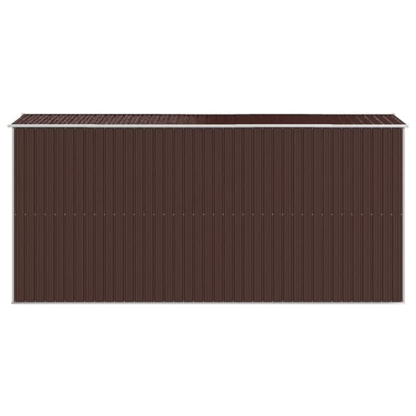 vidaXL haveskur 192x440x223 cm galvaniseret stål mørkebrun - Skure & Redskabsskure