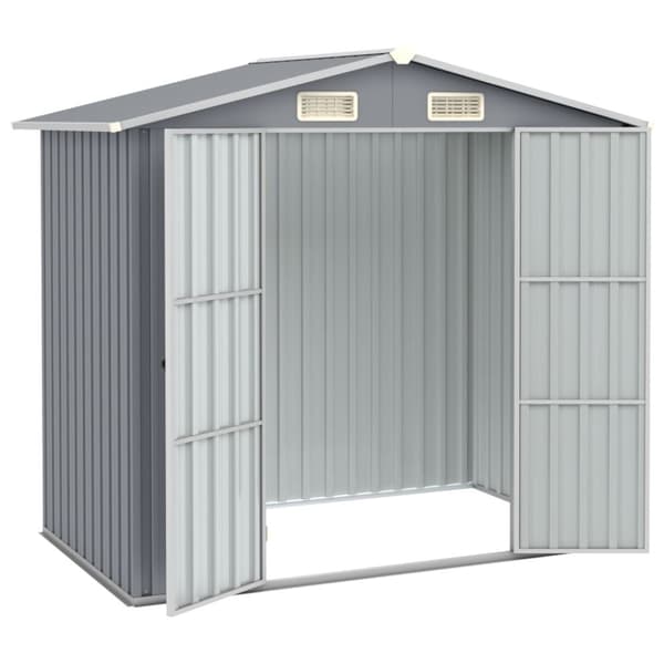vidaXL haveskur 205x129x183 cm galvaniseret stål grå -  Skure & Redskabsskure