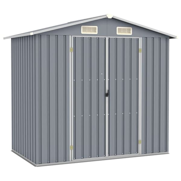 vidaXL haveskur 205x129x183 cm galvaniseret stål grå -  Skure & Redskabsskure