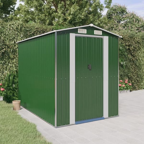 vidaXL haveskur 192x274x223 cm galvaniseret stål grøn -  Skure & Redskabsskure