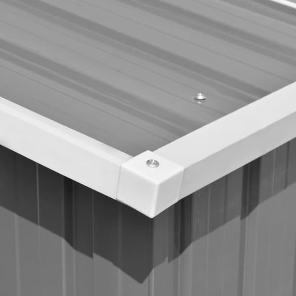 vidaXL haveskur 257x990x181 cm galvaniseret stål grå -  Skure & Redskabsskure