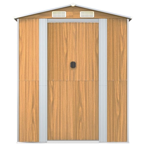 vidaXL haveskur 192x523x223 cm galvaniseret stål lysebrun -  Skure & Redskabsskure