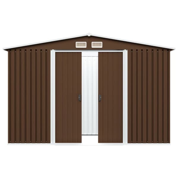 vidaXL Förvaringsbod brun 257x205x178 cm stål - Förråd & Redskapsbodar