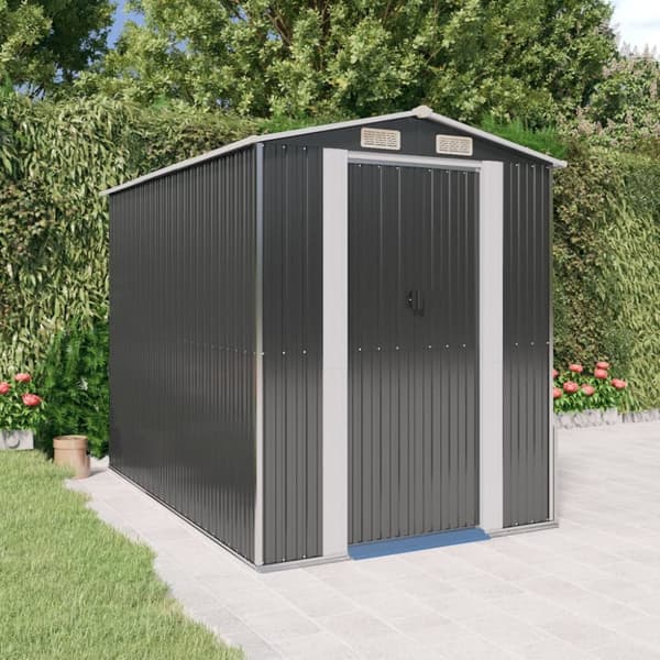 vidaXL haveskur 192x274x223 cm galvaniseret stål antracitgrå -  Skure & Redskabsskure