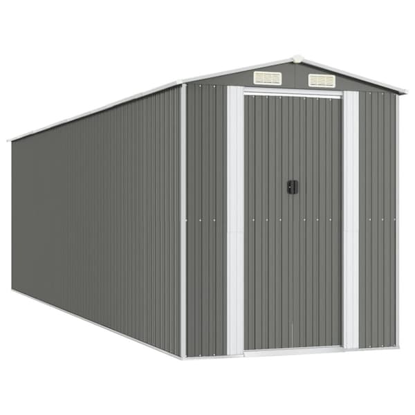 vidaXL Puutarhavaja vaaleanharmaa 192x689x223 cm galvanoitu teräs -  Pihavajat