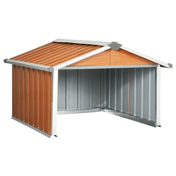 vidaXL garage til robotplæneklipper 92x97x63 cm galvaniseret stål brun -  Skure & Redskabsskure