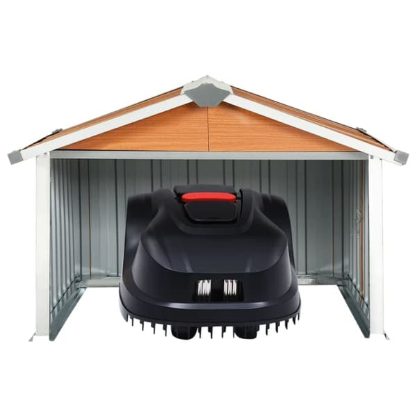 vidaXL garage til robotplæneklipper 92x97x63 cm galvaniseret stål brun -  Skure & Redskabsskure