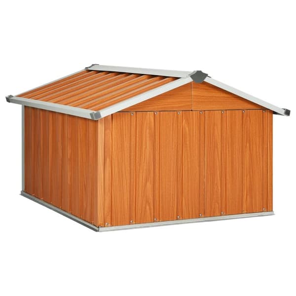vidaXL garage til robotplæneklipper 92x97x63 cm galvaniseret stål brun -  Skure & Redskabsskure