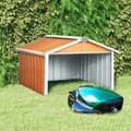 Miniatyrbillede 1 af 11: vidaXL garage til robotplæneklipper 92x97x63 cm galvaniseret stål brun -  Skure & Redskabsskure