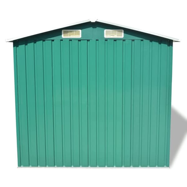 vidaXL opbevaringsskur til haven 204x132x186 cm metal grøn -  Skure & Redskabsskure