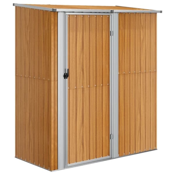 vidaXL haveskur 180,5x97x209,5 cm galvaniseret stål trælook -  Skure & Redskabsskure