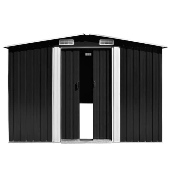 vidaXL haveskur 257x997x178 cm galvaniseret stål antracitgrå -  Skure & Redskabsskure