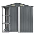 Miniatyrbillede 3 af 9: vidaXL haveskur med reol 205x130x183 cm jern grå -  Skure & Redskabsskure